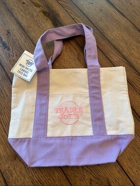 Trader Joe’s NWT mini lavender pastel canvas tote